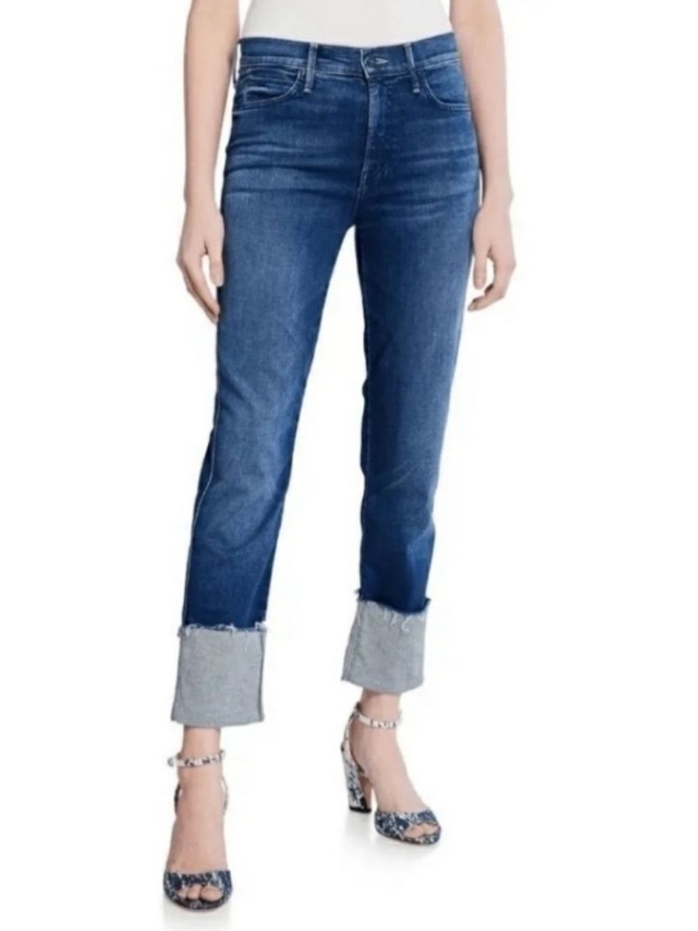 MOTHER  The Pony Boy Ankle Fray Cuffed Jeans in Tequila Truth